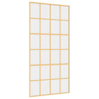 VidaXL Schuifdeur 102,5x205 cm helder ESG-glas en aluminium goudkleur