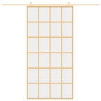 VidaXL Schuifdeur 102,5x205 cm helder ESG-glas en aluminium goudkleur