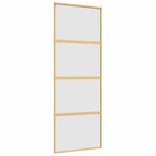 Vidaxl schuifdeur 76x205 cm mat esg-glas en aluminium goudkleurig