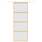 Vidaxl schuifdeur 76x205 cm mat esg-glas en aluminium goudkleurig
