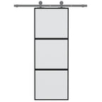 Vidaxl schuifdeur 76x205 cm gehard glas en aluminium zwart