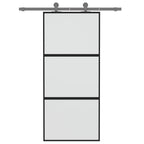 Vidaxl schuifdeur 90x205 cm gehard glas en aluminium zwart