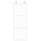 Vidaxl schuifdeur 76x205 cm gehard glas en aluminium wit