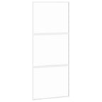 Vidaxl schuifdeur 90x205 cm gehard glas en aluminium wit