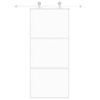 Vidaxl schuifdeur 90x205 cm gehard glas en aluminium wit