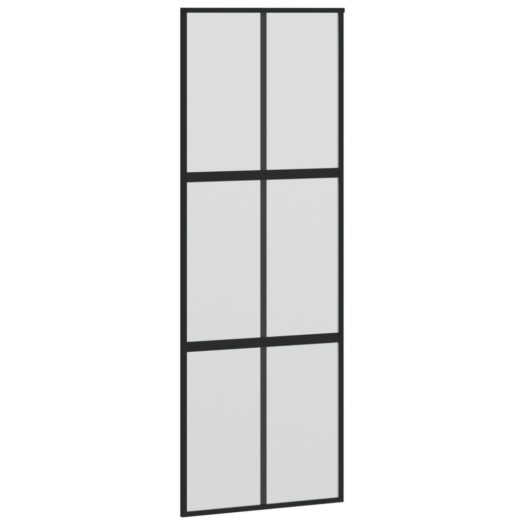 Vidaxl schuifdeur 90x205 cm gehard glas en aluminium zwart