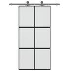 Vidaxl schuifdeur 102,5x205 cm gehard glas en aluminium zwart
