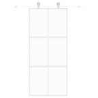 Vidaxl schuifdeur 90x205 cm gehard glas en aluminium wit