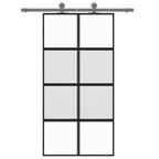 VidaXL Schuifdeur 102,5x205 cm gehard glas en aluminium zwart