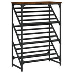 Vidaxl schoenenrek 60x30x85 cm bewerkt hout gerookt eikenkleurig