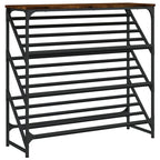 Vidaxl schoenenrek 90x30x85 cm bewerkt hout gerookt eikenkleurig
