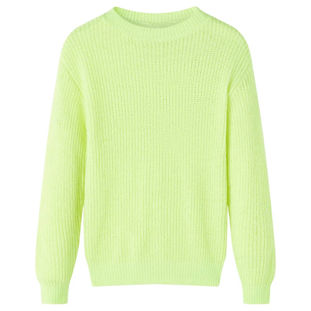VidaXL Kindertrui gebreid 104 neongeel
