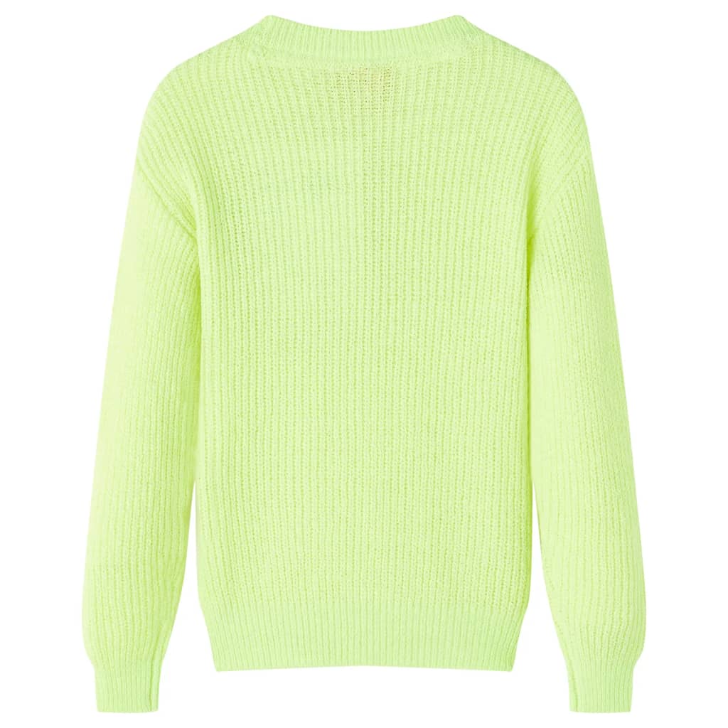 VidaXL Kindertrui gebreid 104 neongeel