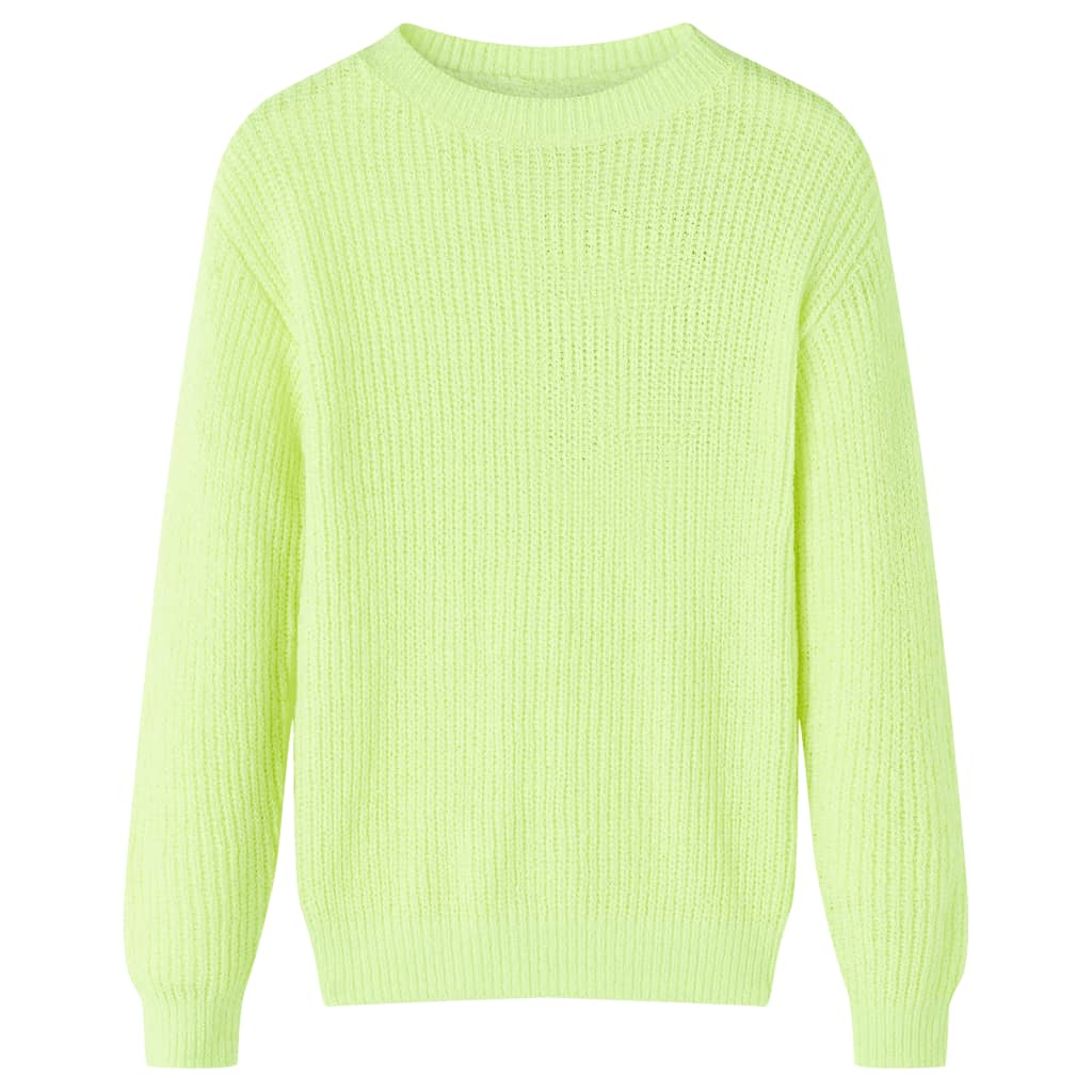 Vidaxl kindertrui gebreid 140 neongeel