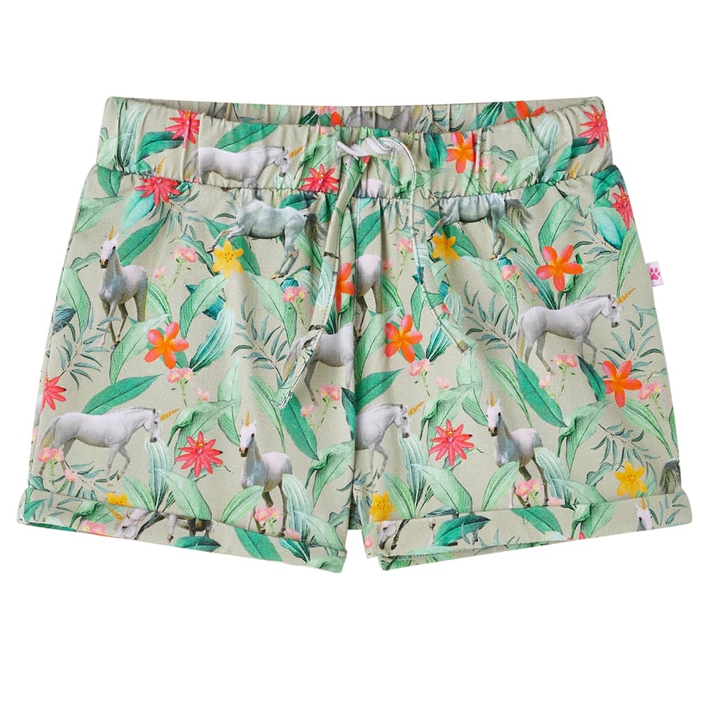 VidaXL Kindershorts met trekkoord 92 lichtkaki