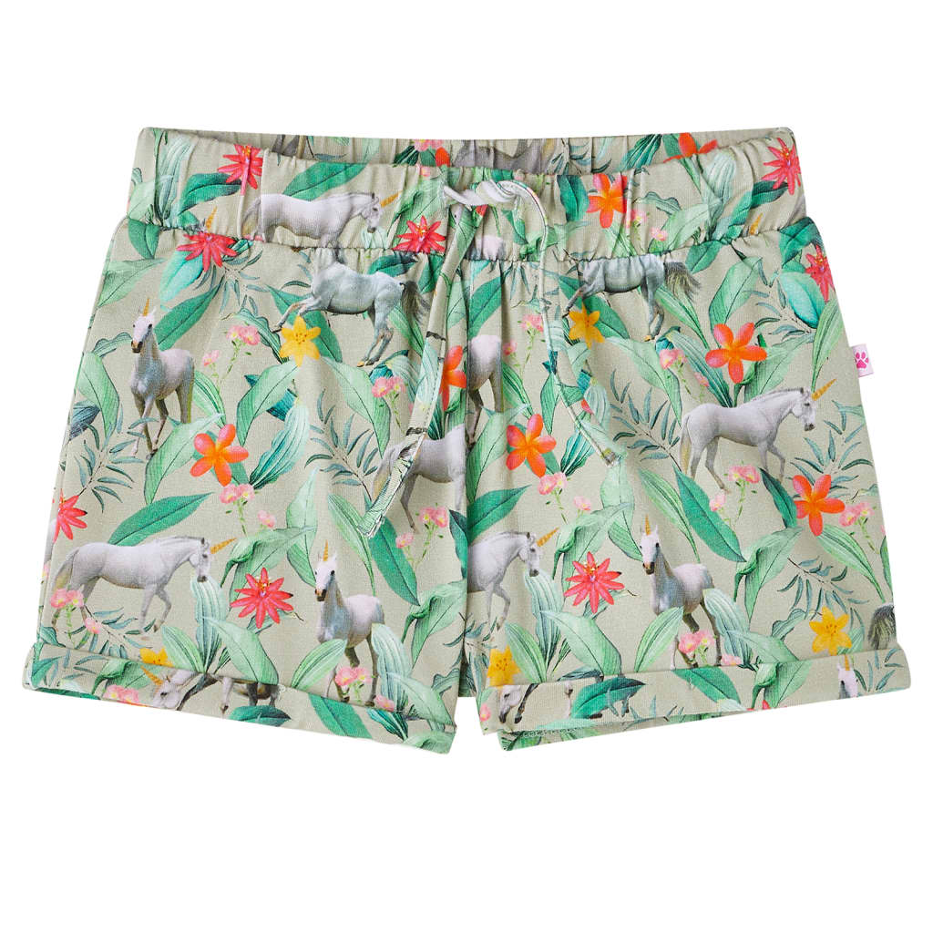 VidaXL Kindershorts met trekkoord 104 lichtkaki