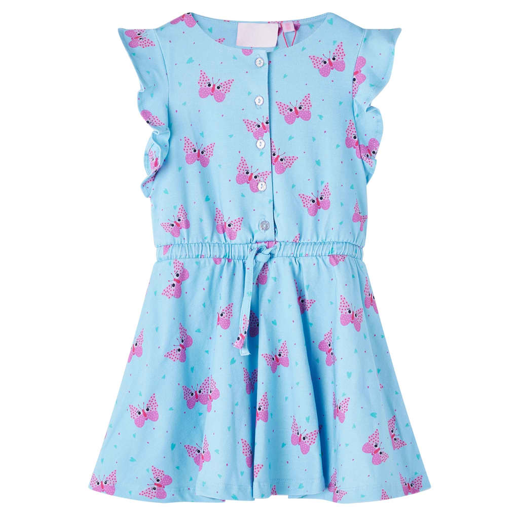 VidaXL Kinderjurk met knopen zonder mouwen 92 blauw