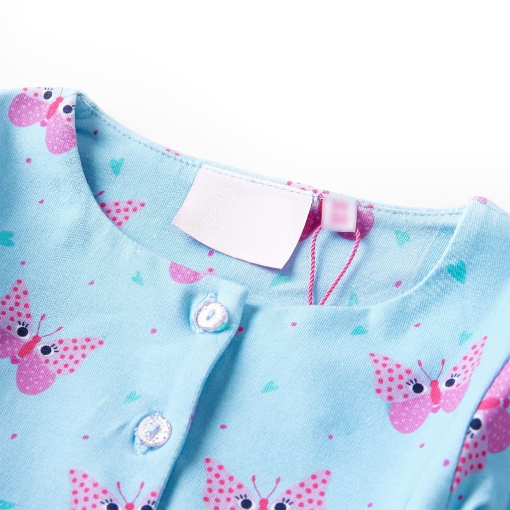 Vidaxl kinderjurk met knopen zonder mouwen 104 blauw