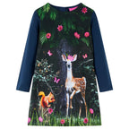 VidaXL Kinderjurk met lange mouwen 92 marineblauw