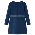 VidaXL Kinderjurk met lange mouwen 92 marineblauw