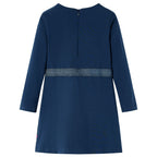 VidaXL Kinderjurk met lange mouwen 140 marineblauw