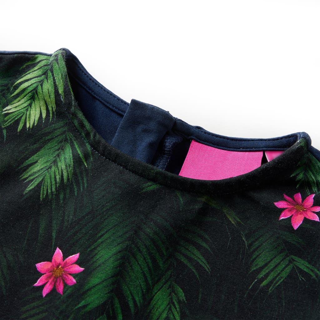VidaXL Kinderjurk met lange mouwen 140 marineblauw