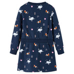 VidaXL Kinderjurk met lange mouwen 92 marineblauw