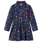 Vidaxl kinderjurk met lange mouwen 92 marineblauw