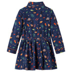 Vidaxl kinderjurk met lange mouwen 92 marineblauw