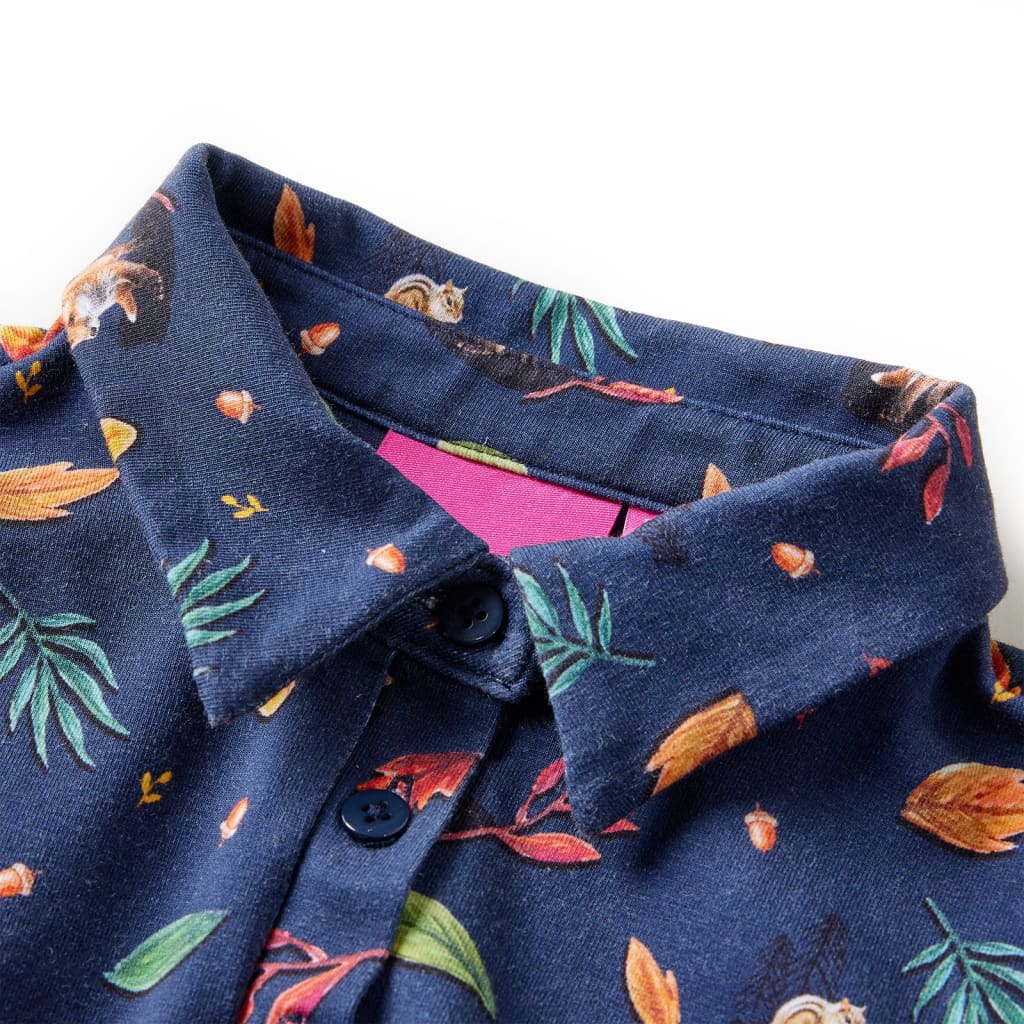 Vidaxl kinderjurk met lange mouwen 92 marineblauw