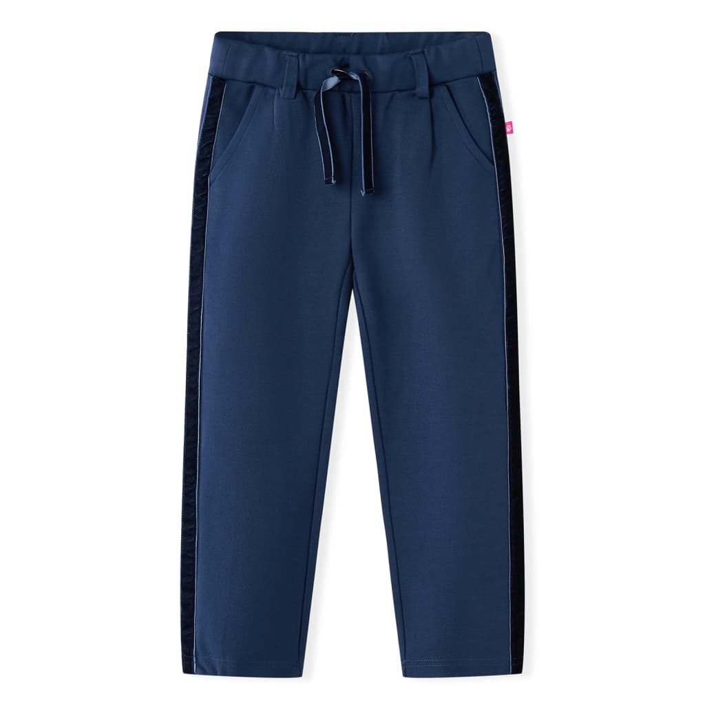 Vidaxl kinderbroek met zwarte bies 104 marineblauw