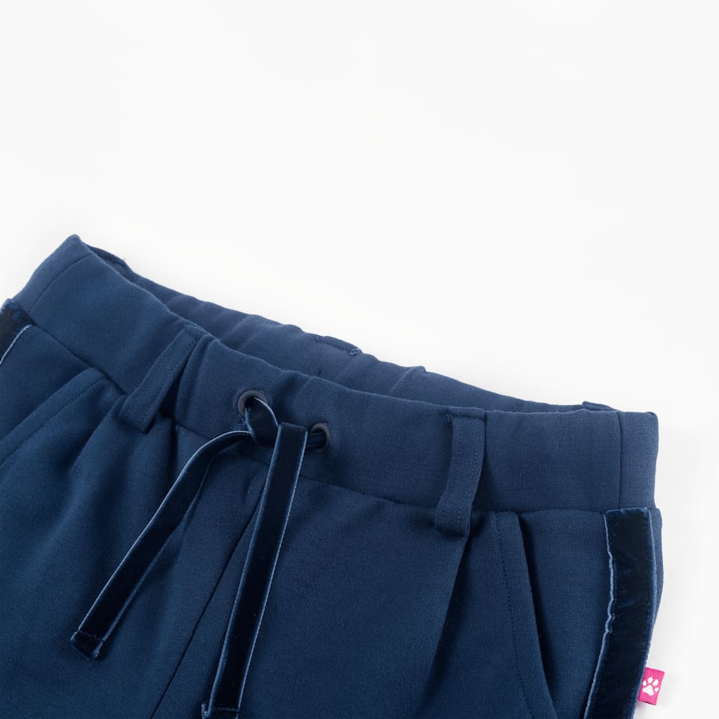 Vidaxl kinderbroek met zwarte bies 128 marineblauw