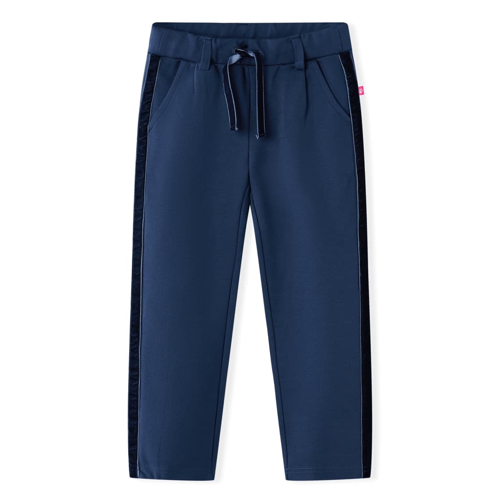 Vidaxl kinderbroek met zwarte bies 140 marineblauw