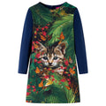VidaXL Kinderjurk met lange mouwen 92 marineblauw