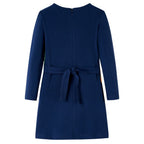 VidaXL Kinderjurk met lange mouwen 92 marineblauw