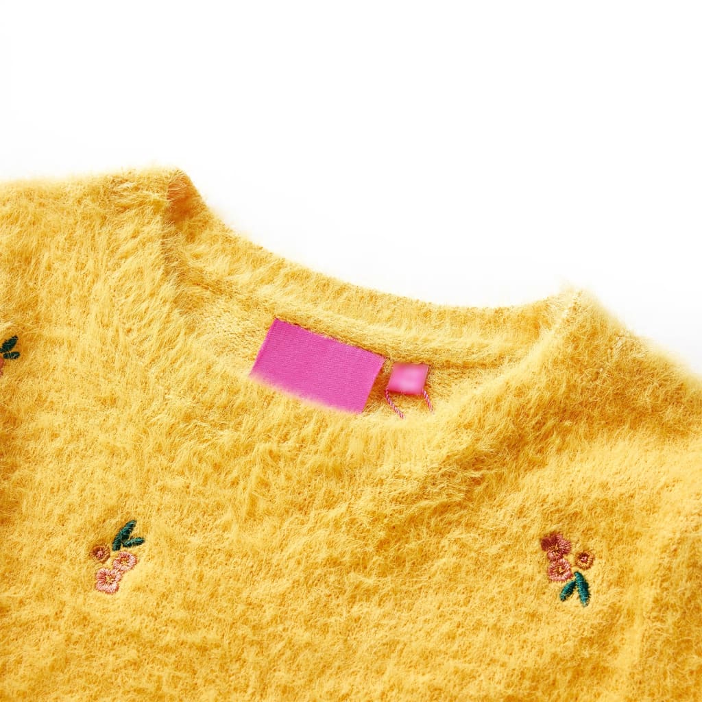 Vidaxl kindertrui gebreid 116 okerkleurig