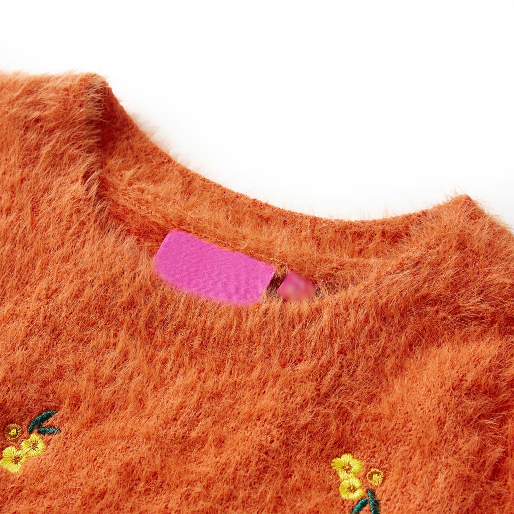 Vidaxl kindertrui gebreid 116 oranjebruin
