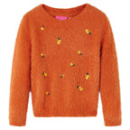 Vidaxl kindertrui gebreid 128 oranjebruin
