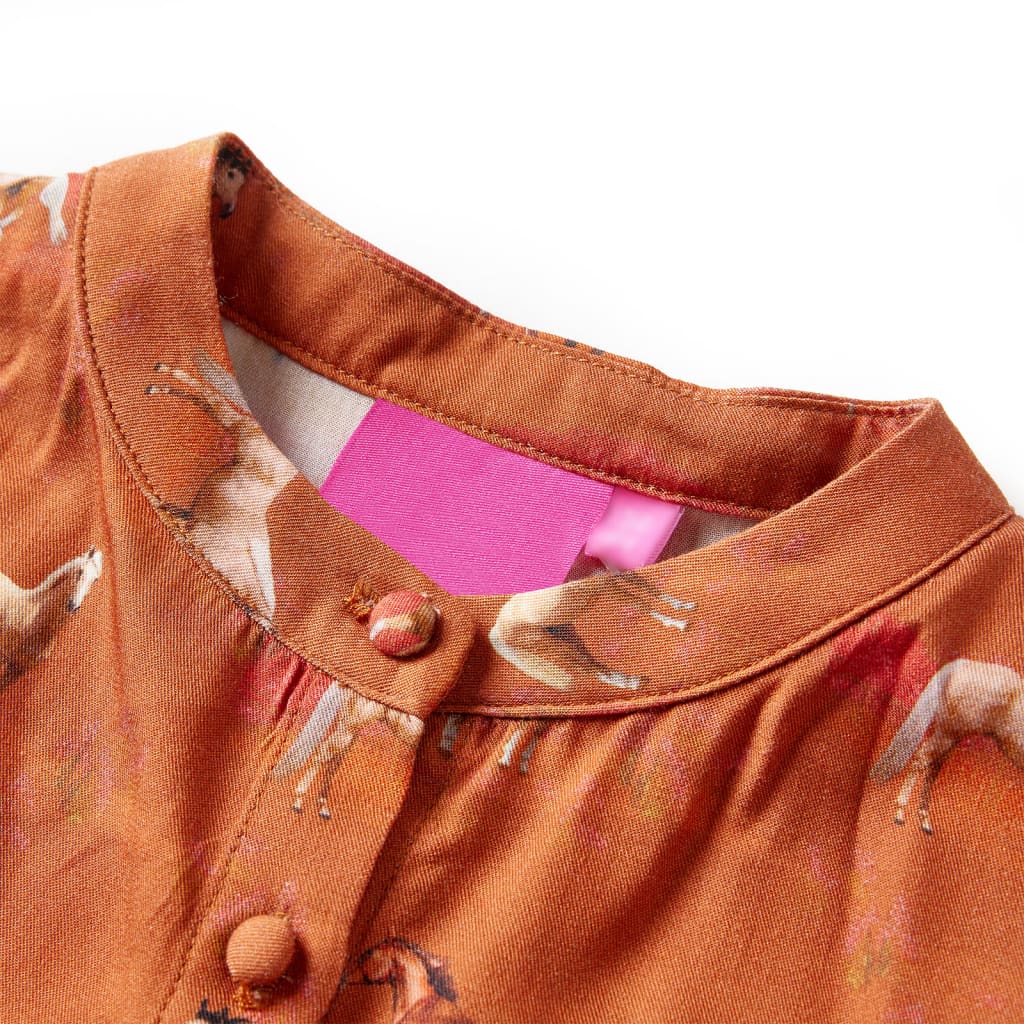 Vidaxl kinderjurk 116 cognackleurig