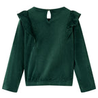 Vidaxl kinderblouse met ruches 104 donkergroen