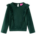 Vidaxl kinderblouse met ruches 116 donkergroen