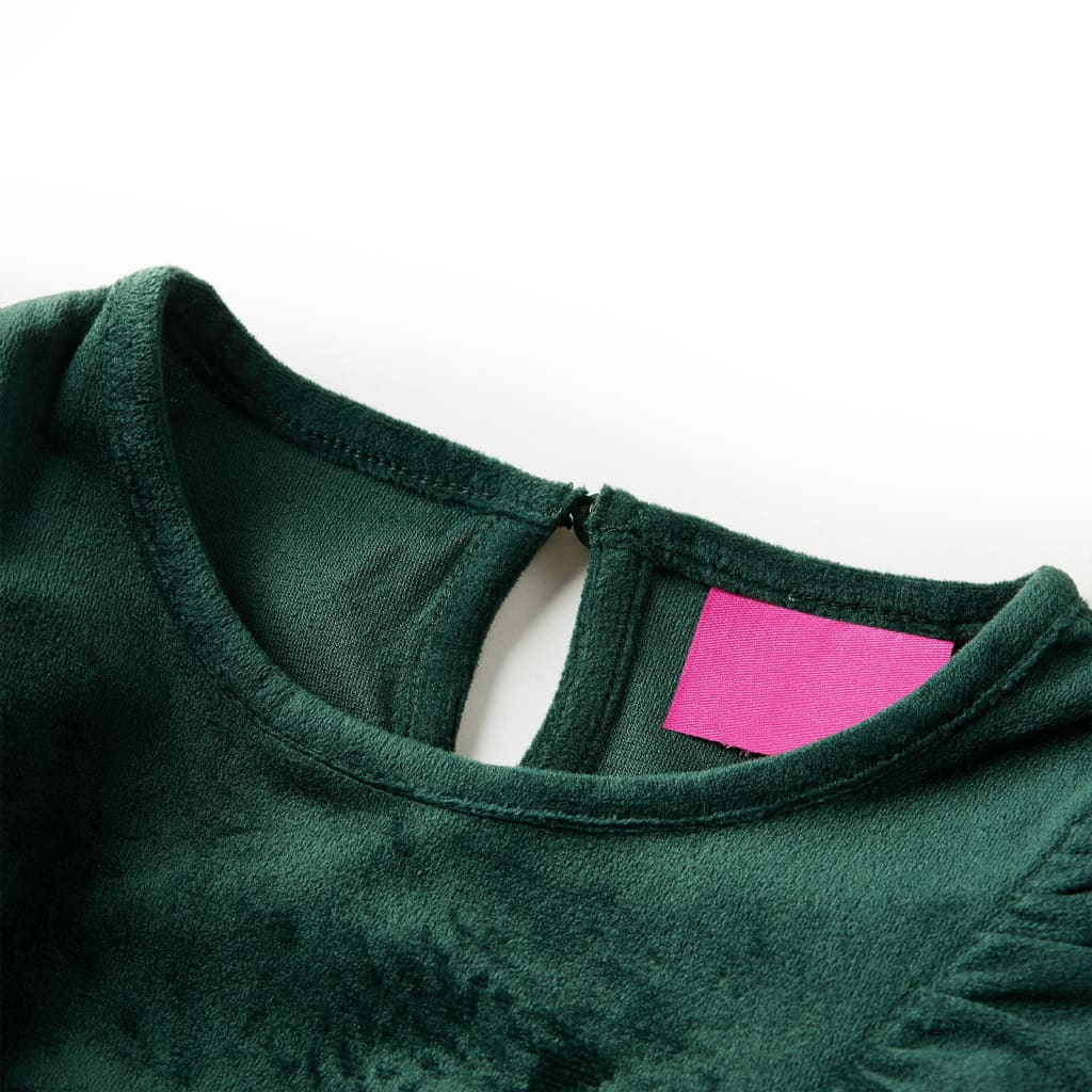 Vidaxl kinderblouse met ruches 140 donkergroen
