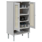 Vidaxl schoenenkast senja 59,5x35x107 cm rattan look grenenhout wit