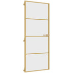 Vidaxl binnendeur smal 83x201,5 cm gehard glas en aluminium goudkleur