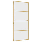 Vidaxl binnendeur smal 93x201,5 cm gehard glas en aluminium goudkleur
