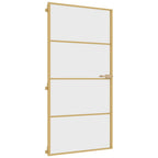 VidaXL Binnendeur smal 102,5x201,5 cm gehard glas en aluminium goud