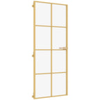 Vidaxl binnendeur smal 83x201,5 cm gehard glas en aluminium goudkleur