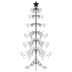 Vidaxl kerstdecoratie kerstboom 215 cm metaal zwart