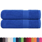 Vidaxl badhanddoeken frogn 2 st 100x150 cm 360 g m² blauw