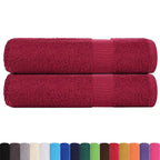 Vidaxl douchehanddoeken frogn 2 st 70x140 cm 360 g m² bordeaux